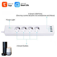Tuya Smart Power Strip - Individual App & Alexa Voice Control, EU/UK/US