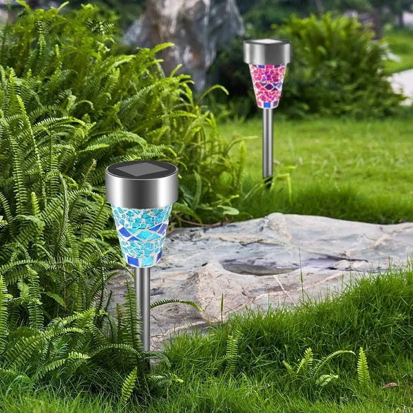 6Packs Solar Garden Lights Outdoor Solar Pathway Lights IP44 Water Resistant Landscape Lights