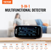 9-in-1 Air Quality Monitor - CO2, PM2.5, TVOC, Formaldehyde & Temperature Tester