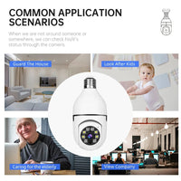 Smart WiFi PTZ Security Camera Bulb - 360° Night Vision, E27 Wireless CCTV