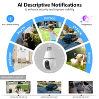 AI Security Camera Light Bulb - 360° HD 3MP WiFi CCTV, E27 Hidden Camera