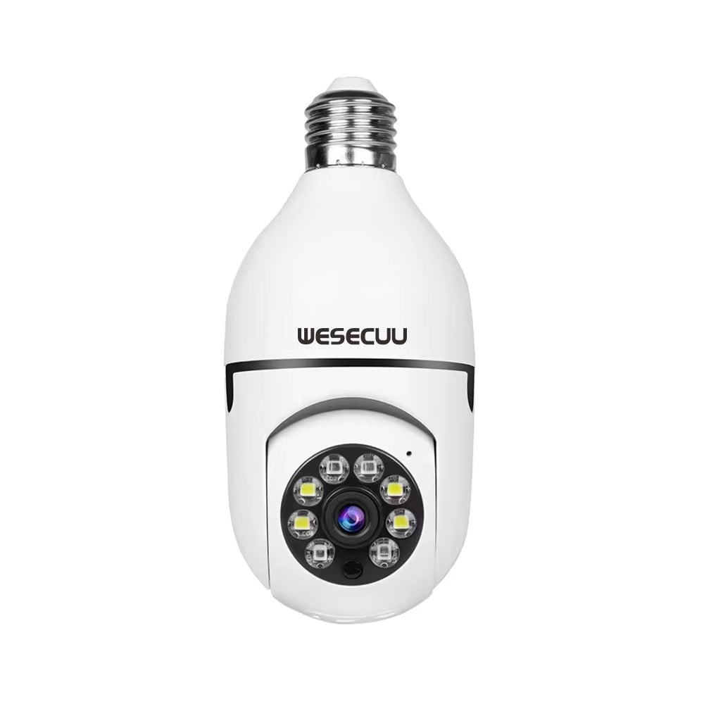Smart WiFi PTZ Security Camera Bulb - 360° Night Vision, E27 Wireless CCTV